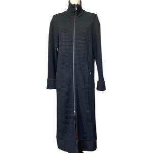 Kal Rieman Long Black Coatigan Women's S / M Waffle Texture Zip Up Goth